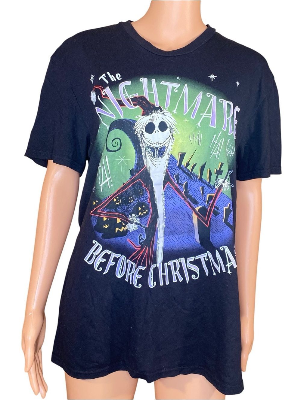 The Nightmare Before Christmas Jack Skellington Graphic Tee Tim Burton Disney Lg